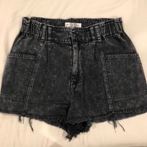 Free People Black Denim Shorts